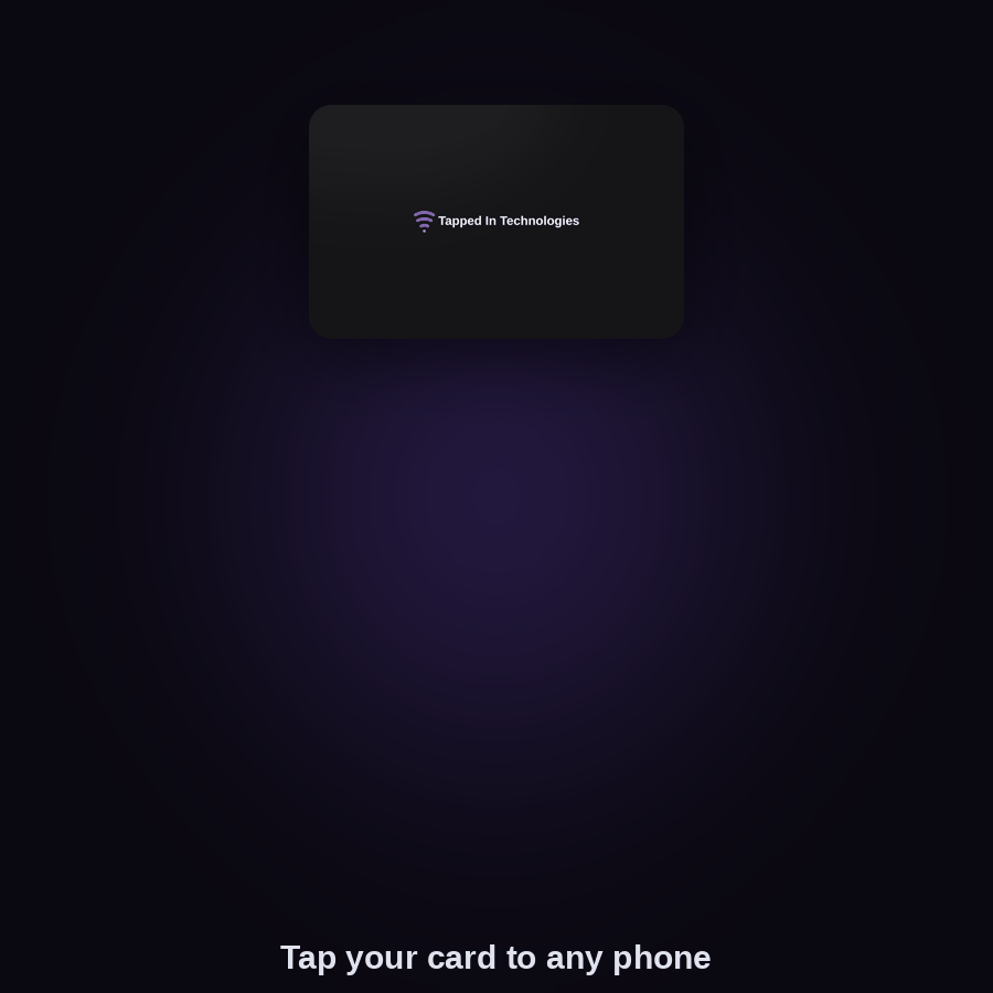 Animation of a card being tapped on a phone and the page opening